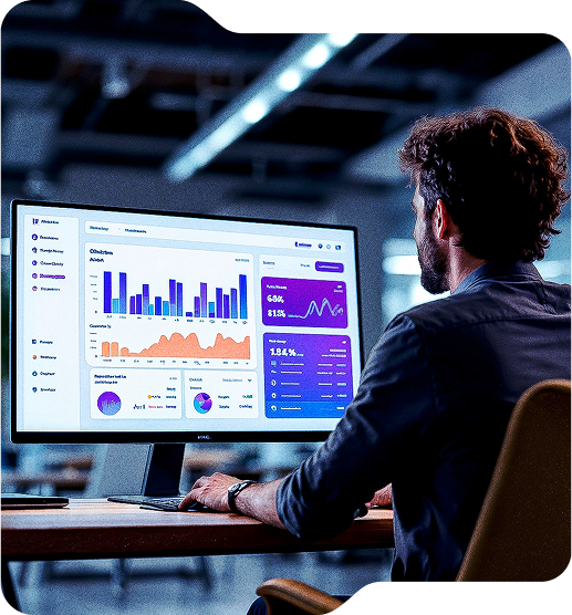 Tela de monitoria e relatórios 2clix